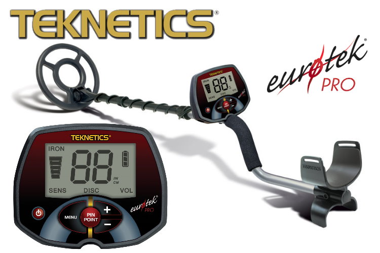 Teknetics Eurotek PRO (LTE) Ausrüstungspaket I (Metalldetektor & Pinpointer Black Huntmate & Schatzsucherhandbuch)